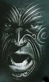 Maori Rugbyplayer: Tattooed